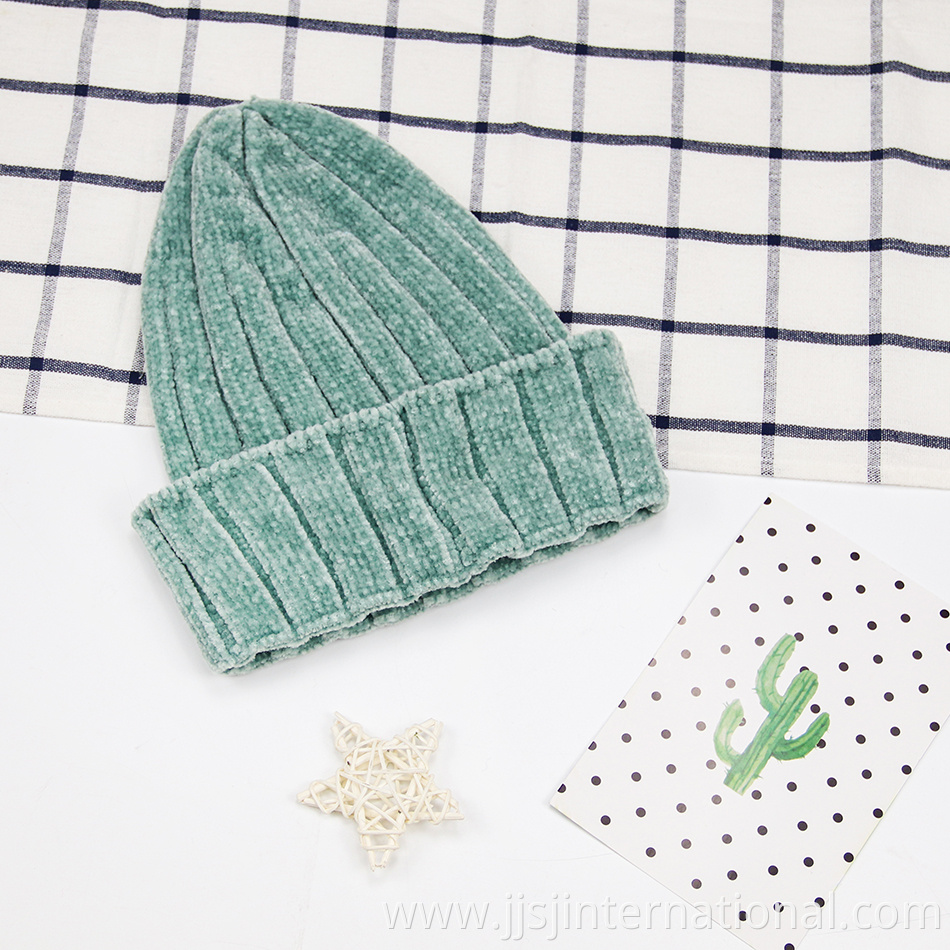 corduroy thick warm knitted hat